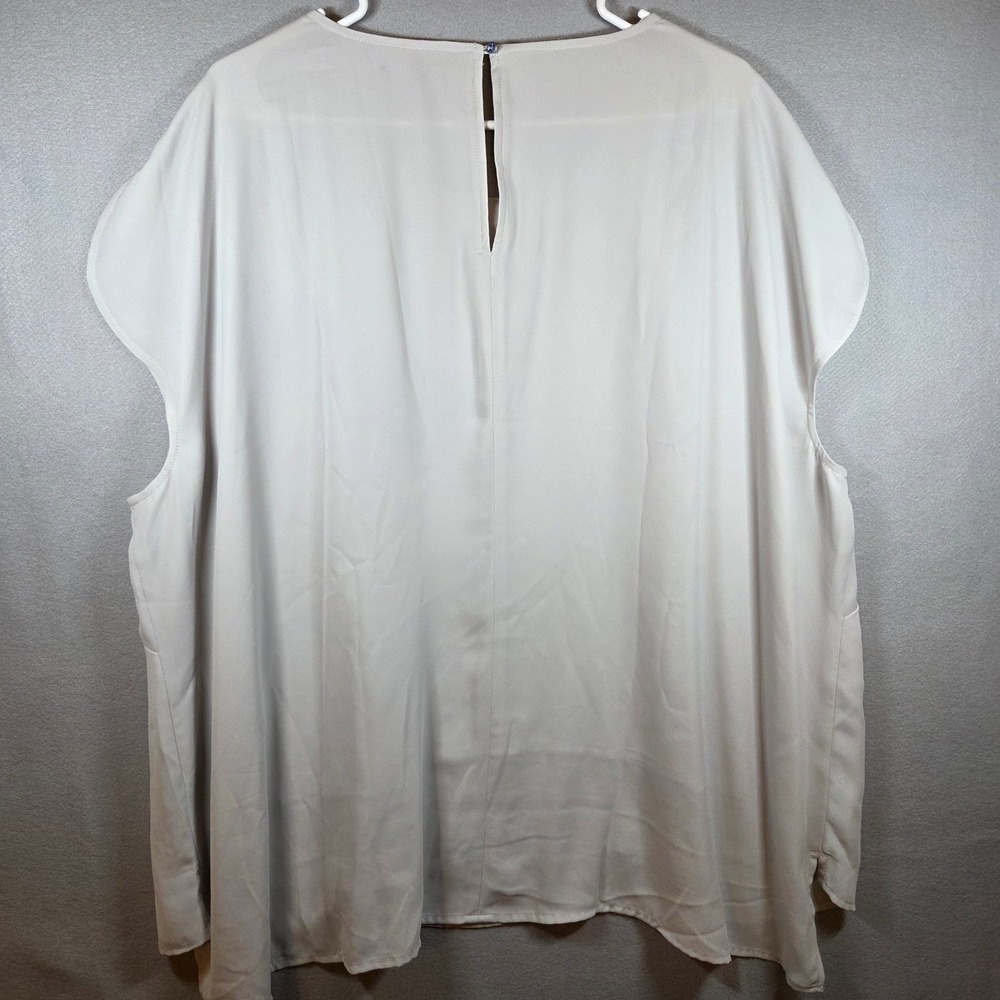 NEW The Limited Womens Vapor Blue Embellished Jewel Neck Blouse 3X Workwear - Picture 4 of 7